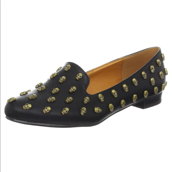 Skull Flat Boyfriend Oxford Loafers - Picture 2 of 8